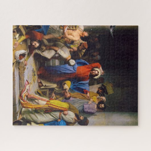 Jesus rätselt den Tempel von Carl Bloch Puzzle (Horizontal)