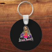 Jesus Raves Christmas EDM Music X-Mas Party Christ Schlüsselanhänger (Vorderseite)