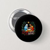 Jesus Reason For The Season Nativity Christmas Des Button (Vorne & Hinten)