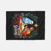 Jesus Reason For The Season Nativity Christmas Des Fleecedecke (Vorderseite (Horizontal))