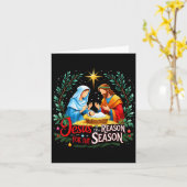 Jesus Reason For The Season Nativity Christmas Des Karte (Gelbe Blume)