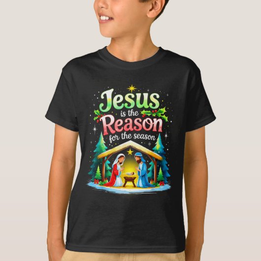 Jesus Reason For The Season Nativity Christmas Des T-Shirt (Vorderseite)