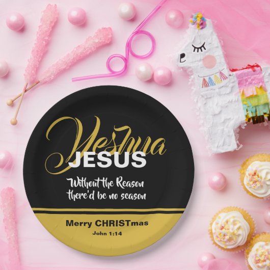JESUS REASON SAASON Christlich Scripture CHRISTMAS Pappteller (Party)