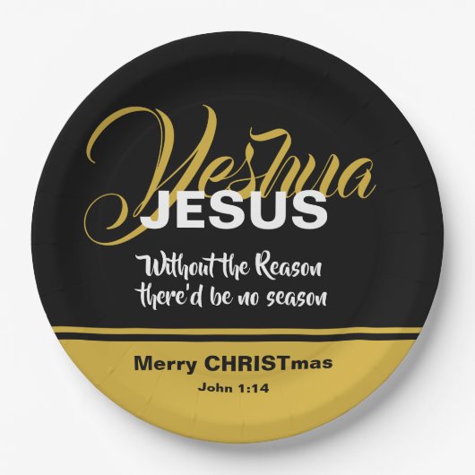 JESUS REASON SAASON Christlich Scripture CHRISTMAS Pappteller (Vorderseite)