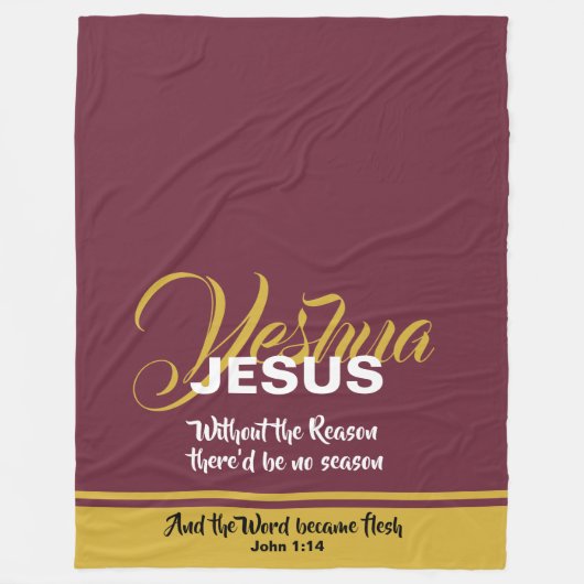 JESUS REASON SAASON Christliche Schrift Weihnachte Fleecedecke (Vorderseite)