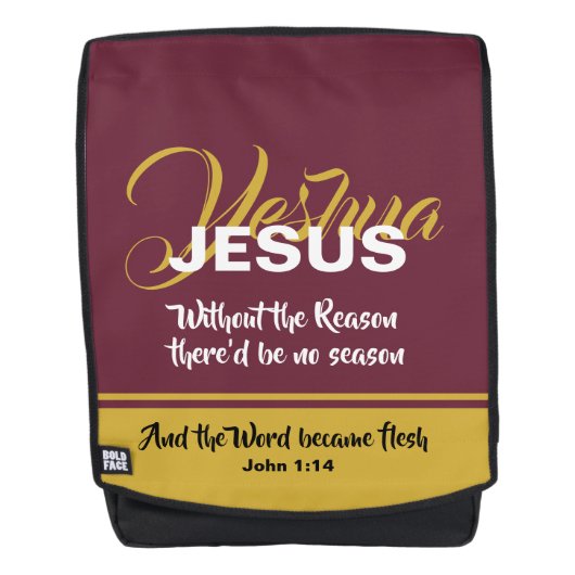 JESUS REASON SAASON Christliche Schrift Weihnachte Rucksack (Vorderseite)