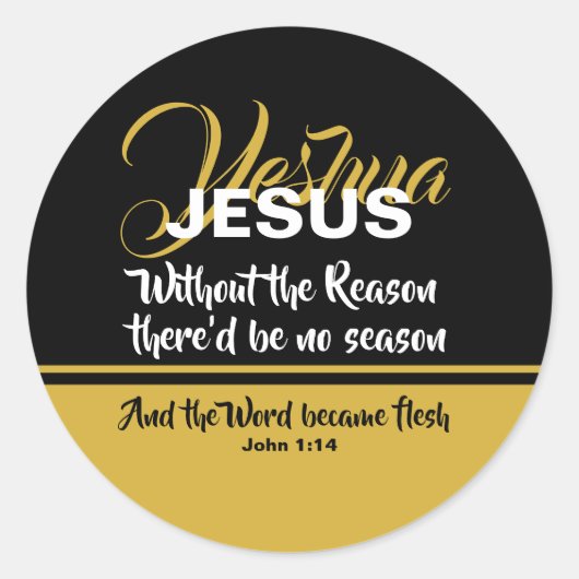 JESUS REASON SAASON CHRISTMAS Scripting Christlich Runder Aufkleber (Vorderseite)