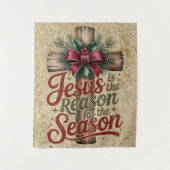Jesus Reason Saison Teppich Wandteppich (Vorderseite)