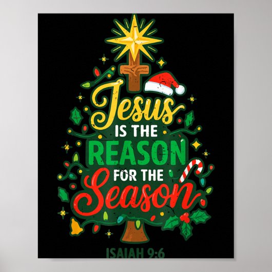 Jesus Reason Season Christian Christmas Family Pjs Poster (Vorne)