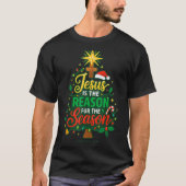 Jesus Reason Season Christian Christmas Family Pjs T-Shirt (Vorderseite)