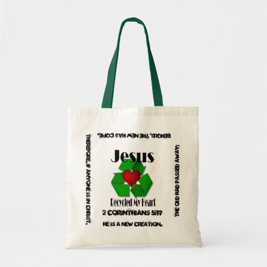 Jesus recycelte mein Herz Tragetasche (Vorne)