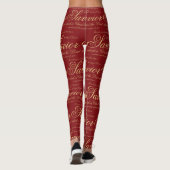 Jesus Red Gold Christliche religiöse Weihnachtsges Leggings (Rückseite)