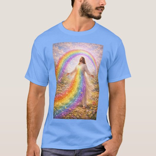 Jesus Regenbogen T-Shirt (Vorderseite)