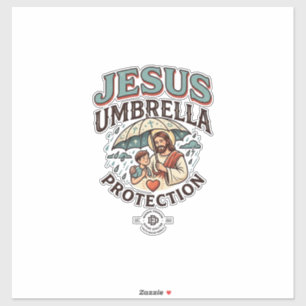 Jesus Regenschirm Schutz Jesus Regenschirm Schutzi Aufkleber