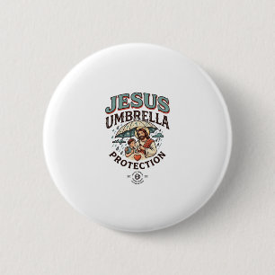 Jesus Regenschirm Schutz Jesus Regenschirm Schutzi Button
