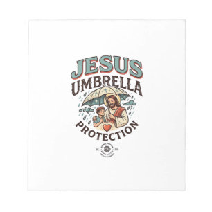 Jesus Regenschirm Schutz Jesus Regenschirm Schutzi Notizblock