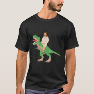 Jesus reitet auf einem Dinosaurier Jesus Dinosauri T-Shirt