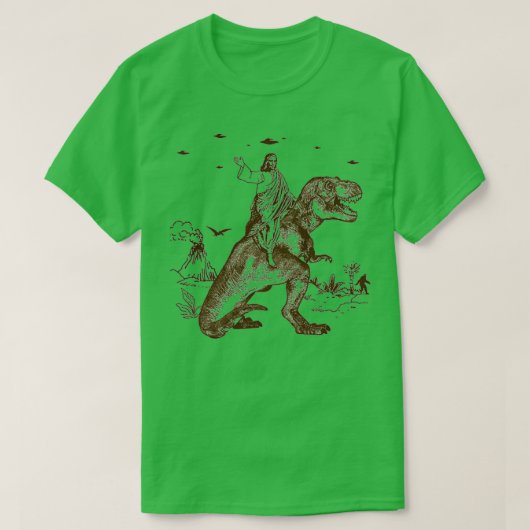 Jesus reitet ein Dinosaurier perfektes Geschenk T-Shirt (Design vorne)