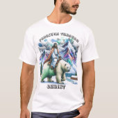 Jesus reitet einen Eisbären in den Bergen T-Shirt (Vorderseite)
