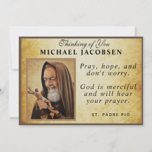Jesus Religiöser St. Padre Pio Gebet Katholisch Karte