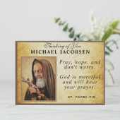 Jesus Religious St. Padre Pio Gebet Katholische Karte (Stehend Vorderseite)