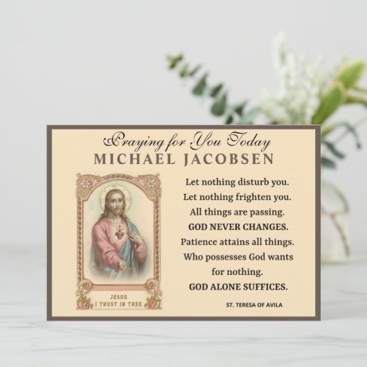 Jesus Religious St. Teresa of Avila Prayer Karte (Stehend Vorderseite)
