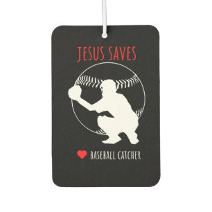 Jesus Rette Baseball Catcher Funny Sports Lover Autolufterfrischer