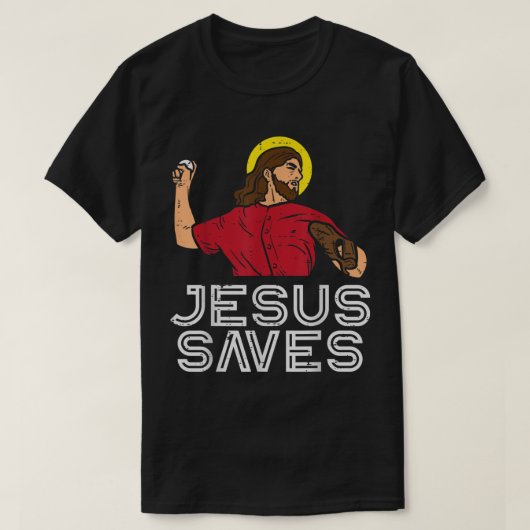 Jesus Rette Baseball Gott Sportliche Christliche M T-Shirt (Design vorne)