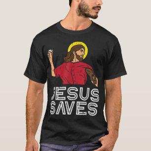 Jesus Rette Baseball Gott Sportliche Christliche M T-Shirt