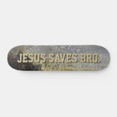 Jesus Rette Bro. Abstraktes Gold Paint Skateboard (Horizontal)