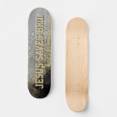 Jesus Rette Bro. Abstraktes Gold Paint Skateboard (Vorderseite)