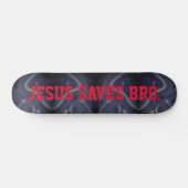 Jesus Rette Bro. Abstraktes Musterblaue Skateboard (Horizontal)