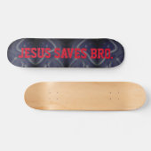 Jesus Rette Bro. Abstraktes Musterblaue Skateboard (Horizontal)