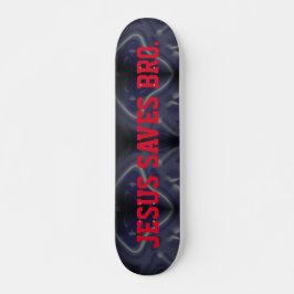Jesus Rette Bro. Abstraktes Musterblaue Skateboard
