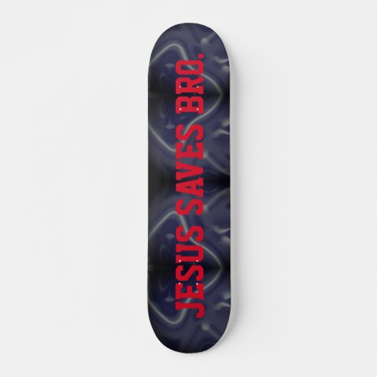 Jesus Rette Bro. Abstraktes Musterblaue Skateboard (Vorne)