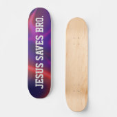 Jesus Rette Bro. Abstraktes Red Skateboard (Vorderseite)
