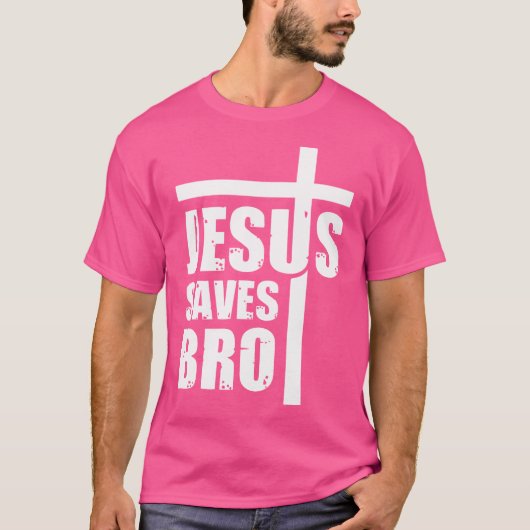 Jesus Rette Bro Jesus Cross Christliche Glaube T-Shirt (Vorderseite)