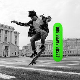 Jesus Rette Bro. Neon Green Skateboard