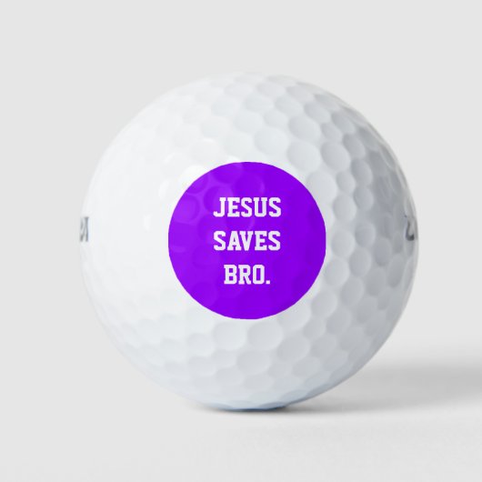 Jesus Rette Bro. Neonlila Golfball (Vorderseite)