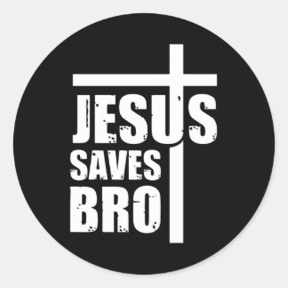 Jesus Rette Bro Runder Aufkleber
