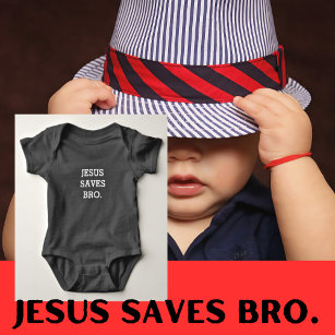 Jesus Rette Bro. Schwarz Baby Strampler