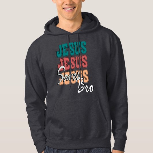 JESUS RETTE BRO VINTAG HOODIE (Vorderseite)