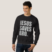 Jesus Rette Bro - Vintage Christliche Religion Sweatshirt (Vorne ganz)