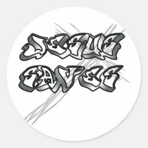 Jesus Rette Christlich Runder Aufkleber