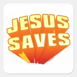 Jesus Rette christliche Gabe Quadratischer Aufkleber