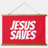 Jesus Rette Christliche Tapestry-Dekoration Wandteppich Mit Holzrahmen (Vorne)