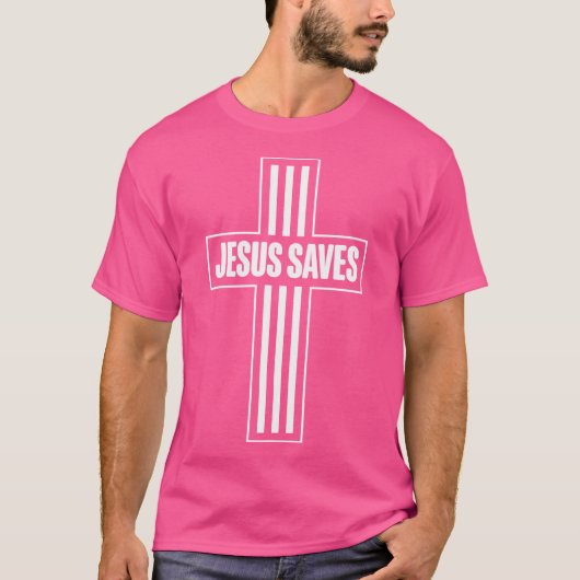 Jesus Rette Christliches Kreuz T-Shirt (Vorderseite)