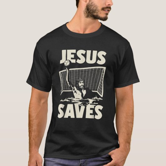 Jesus Rette Christliches Wasser Polo Player Goalie (Vorderseite)