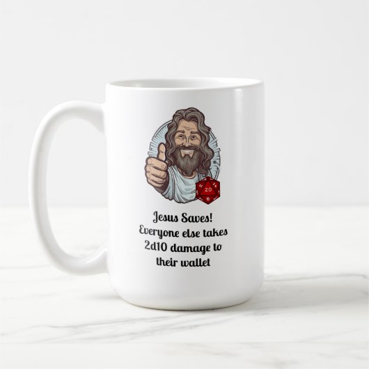 Jesus Rette D&D! Kaffeetasse (Links)