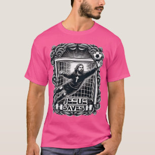 Jesus Rette den Torhüter. Niedlicher Jesus Footbal T-Shirt